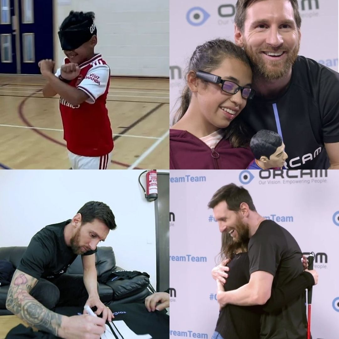 TOP GUNNER: Lionel Messi helps out young blind Arsenal fan by sending ...