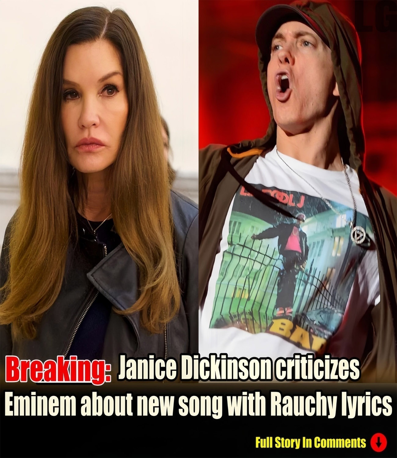 Janice Dickinson criticizes Eminem about new song with Rauchy lyrics